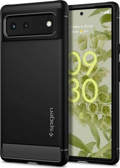 Kapak telefoni Spigen Rugged Armor për Google Pixel 6, TPU, i zi mat