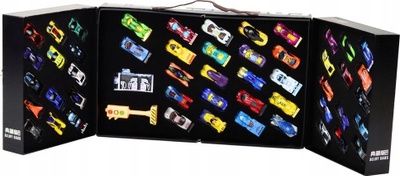 Set lojërash LEAN Toys Sports Cars Signal Road, me makina dhe aksesorë, valixhe e zezë