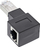 Adapter rrjeti InLine Patch Cord, Cat.6A RJ45 mashkull femër, me kënd 90°, i zi
