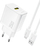 Karikues muri Dudao A27STEU, 25W GaN, USB-A me kabllo USB-C, i bardhë