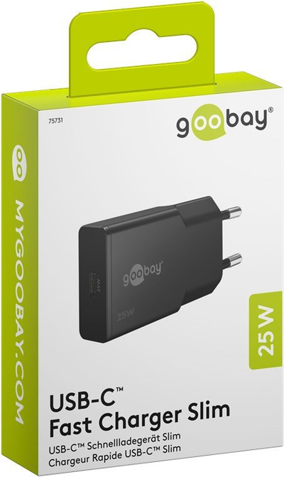 Karikues USB Goobay USB C PD GaN Slim, 25W, 1x USB C, i zi