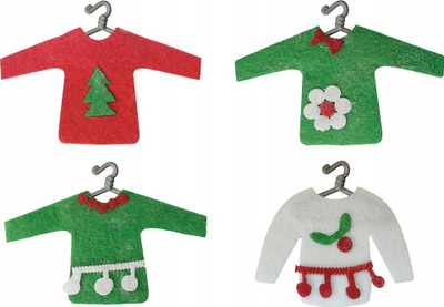 Set dekorativ Titanum Felt Sweaters On Hanger, 4 copë, për punime dore, shumëngjyrësh