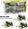 Set lodrash ferme 4x Farm Vehicle, traktor, kombajnë, rimorkio, cisternë, plastike, me ngjyra
