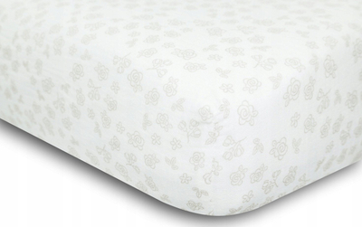 Чаршаф со гума BabyMatex Muslin Design 60 x 120 cm, муслин памук, бел со рози