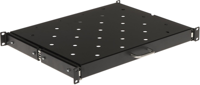 Rafte rrëshqitëse për kabinet 19" RACK P19S 350mm, metal, e zezë