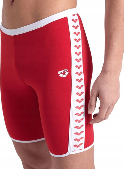 Rroba banjo për burra Arena M Icons Swim Jammer, masa 95, për not sportiv, të kuqe me të bardha