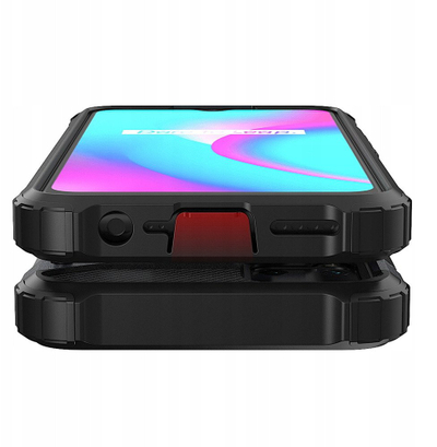 Kllëf telefoni Hurtel Hybrid Armor për Realme 10 5G Realme 9i 5G, mbrojtës, i zi