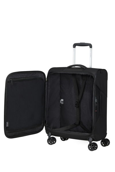 Valixhe Soft Me 4 Rrota Samsonite Litebeam 55/20 Ngjyrë E Zezë