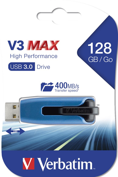 USB Verbatim Store n Go V3 MAX, 128GB, USB 3.0, e zezë