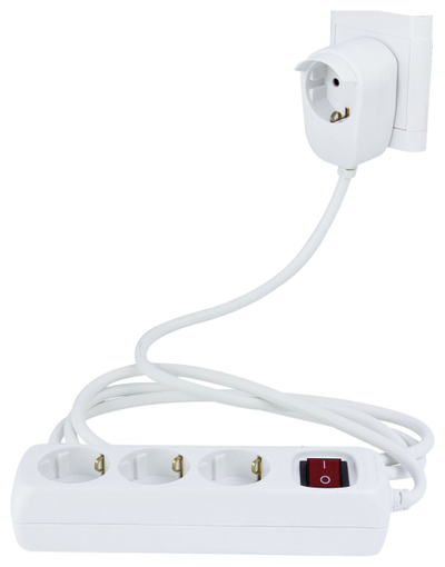 Shtrirëse elektrike REV 0012392114, 4 dalje, kabllo 2 m, e bardhë