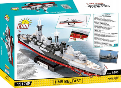 Set lodrash Cobi HMS Belfast, Historical Collection, 1517 copa, gri shumngjyrësh
