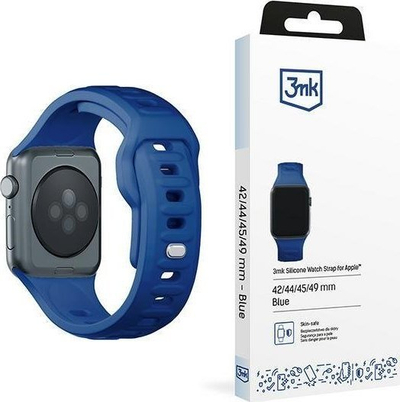 Rrip ore 3mk Silicone Watch Strap për Apple Watch 42 44 45 49 mm, silikon, blu
