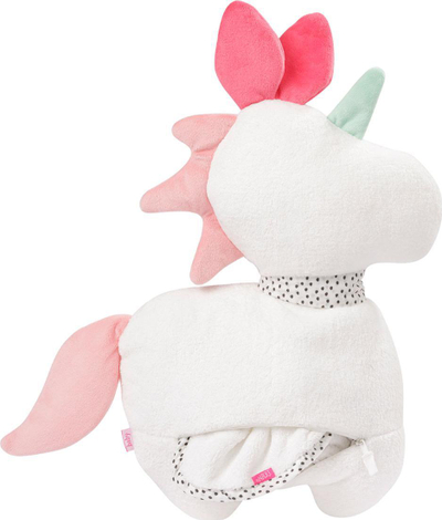 Lodër pelushi Fehn Aiko &amp; Yuki Unicorn, me batanije, 48cm, e bardhë