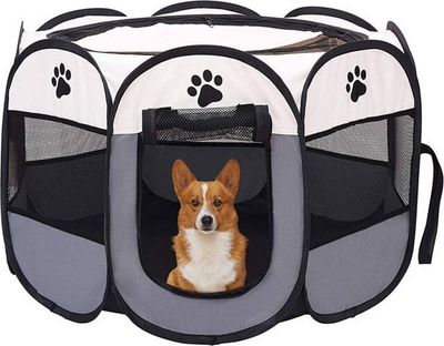 Stallë portative për qen “Foldable Lightweight Dog Playpen”, palosëse, poliestër, shumë e lehtë