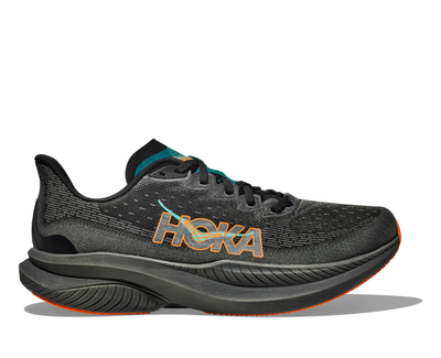 Atlete për vrapim Hoka Mach 6, tekstil, për meshkuj, Black Electric Tangerine