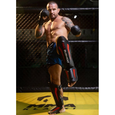 Mbrojtëse këmbe Bushido Shin Calf and Foot Guards M, shkumë e trashë, mbyllje me Velcro, të zeza