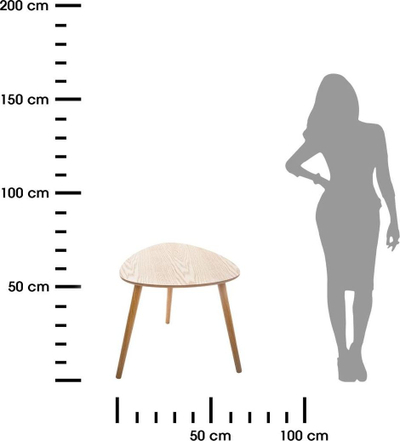 Set tavolinash kafe Atmosphera Mileo Nature, 3 copë, stil skandinav, ngjyrë dru natyral