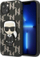 Kapak telefoni Karl Lagerfeld Monogram Iconic Patch, për iPhone 13, lëkurë PU, i zi