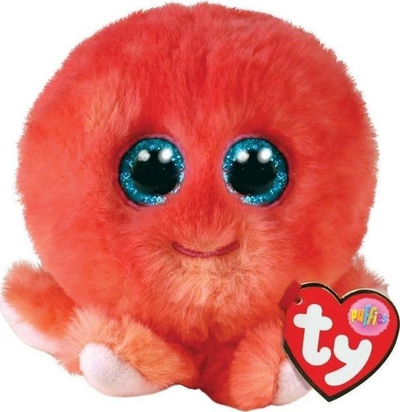Lodër pelushi Ty Puffies Sheldon the Octopus, oktapod, i vogël, ngjyrë korale