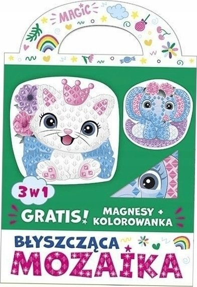 Set mozaiku Ranok Creative Shiny Mosaic 3 in 1 Kitten and Little Elephant, për kalamaj