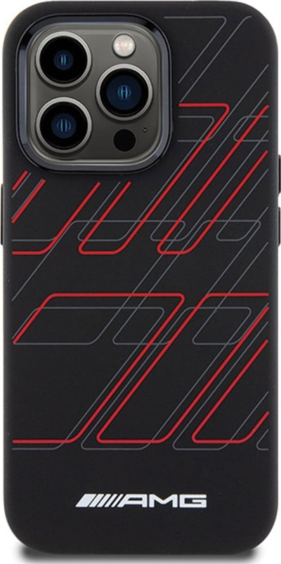 Mbulesë telefoni AMG Silicone për iPhone 15 Pro Max 6.7", me MagSafe, e zezë