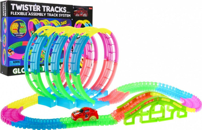 Lodër pistë garash Twister Tracks, 145 copa, me drita LED, shumëngjyrëshe