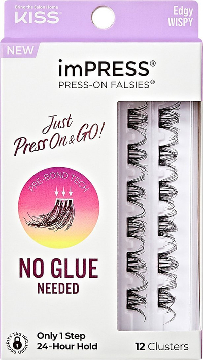 Qerpikë të rremë KISS ImPRESS Press on Falsies, Edgy Wispy, që ngjiten vetë