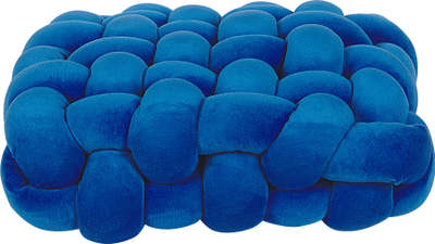 Jastëk dekorativ Beliani SIRALI, 30 x 30 cm, velvet, blu