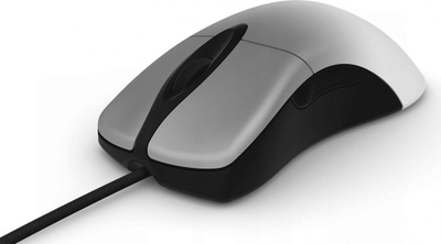 Maus Microsoft Pro, me kabllo, USB, i bardhë dhe i zi