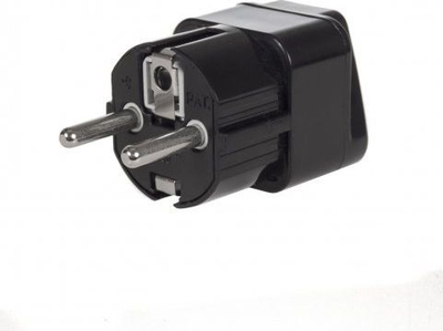 Adapter prizash Maclean MCE155, konvertues UK USA në EU, 110–250V, i zi