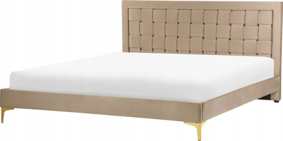Krevati Beliani Limoux Velvet, 160 x 200 cm, EU King Size, taupe