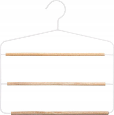 Varëse për pantallona dhe funde 5five Simply Smart Pants Skirt Hanger, 3 nivele, metal, e bardhë
