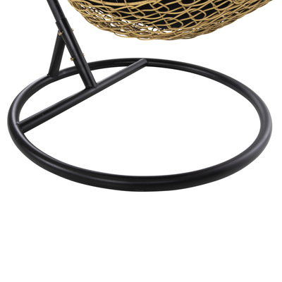 Karrige varëse oborri Millie HM5996.04, ratan sintetik, 95×195cm, bezhë me jastëk të zi