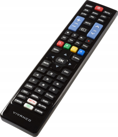 Telekomandë TV Vivanco për Samsung edhe LG, universale, për Smart TV, e zezë