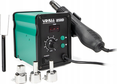 Станична топол воздух Јихуа 858D, 700W, за лепење пластика, црна