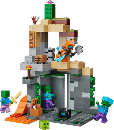 Set lodrash LEGO Minecraft Zombie Dungeon 21587, me figurina, shumëngjyrësh