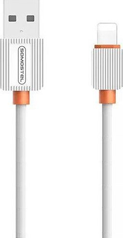 Kabllo USB Lightning Somostel, 2.1A, 1m, e bardhë, set 15 copë