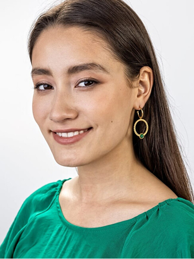 Vathë për femra Marc Malone Ellie Green Earrings MCE23001G, të artë