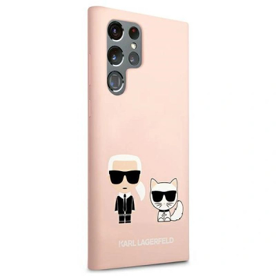 Kapak telefoni Karl Lagerfeld KLHCS22LSSKCI, për Samsung Galaxy S22 Ultra, silikon, rozë e çelët