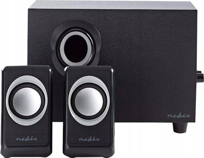 Altoparlantë PC Nedis 2.1, 33W, lidhje 3.5mm USB, të zinj