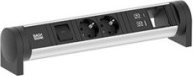 Shirit rryme për tavolinë Bachmann CYCLE 708.003 Desk, 2x CEE 7/3, USB A C 22W, argjendtë