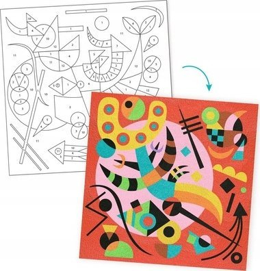 Set kreativ me rërë me ngjyra Djeco Inspired by Abstract, për kalamaj 7+