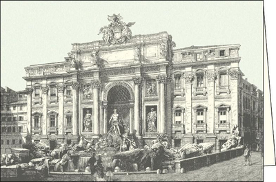 Kartolinë me zarf ITW Rome 002 Fontana di Trevi, letër 240 gr/m2