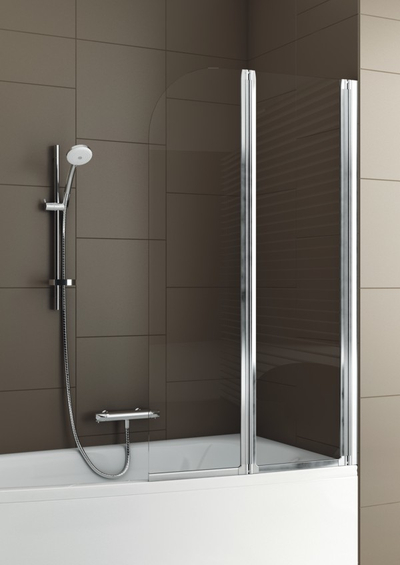 Xham transparent për banjo Aquaform Moderne, 2 pjesë, profil kromi mat 