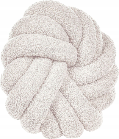 Jastëk dekorativ Knot Cushion Boucle, 31 x 31 cm, pelush, i bardhë