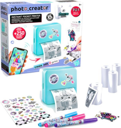 Printer xhepi Canal Toys Photo Creator, portativ, me aplikacion AI, blu