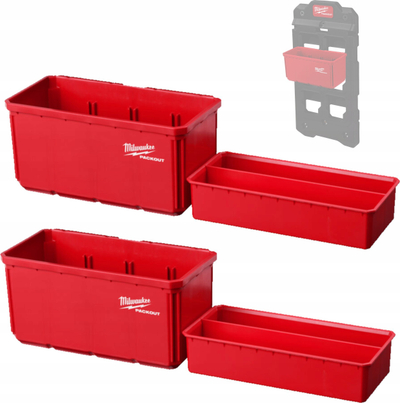 Kuti organizimi Milwaukee PACKOUT, polimer, 102x203x46 mm, e kuqe