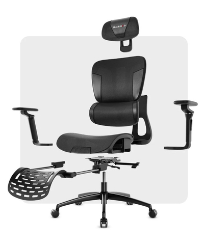 Karrige gaming Huzaro Combat 7.9, e rregullueshme, me mbështetje këmbësh, e zezë