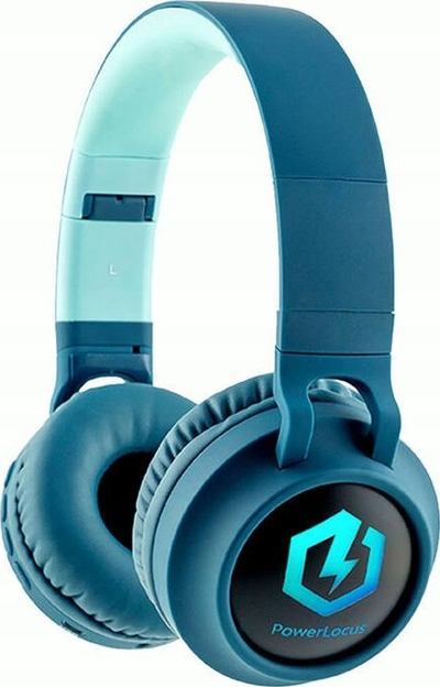 Kufje pa tela PowerLocus Buddy Kids, për fëmijë, Bluetooth, blu