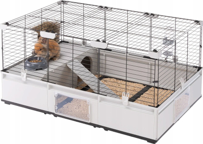 Kafaz për lepuj Ferplast Modular Cage 2, 109x72x56 cm, metal edhe plastikë, gri